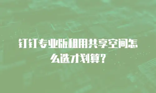 钉钉专业版租用共享空间怎么选才划算？