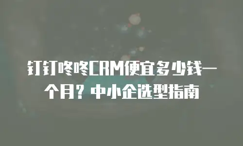 钉钉咚咚CRM便宜多少钱一个月？中小企选型指南