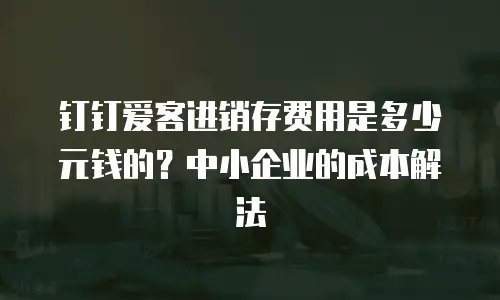 钉钉爱客进销存费用是多少元钱的？中小企业的成本解法