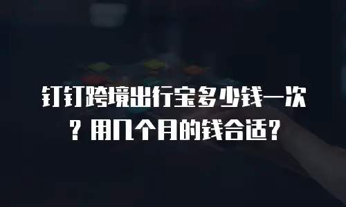 钉钉跨境出行宝多少钱一次？用几个月的钱合适？