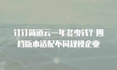 钉钉简道云一年多少钱？四档版本适配不同规模企业