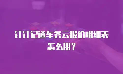 钉钉记道车务云报价明细表怎么用？