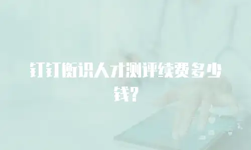 钉钉衡识人才测评续费多少钱？