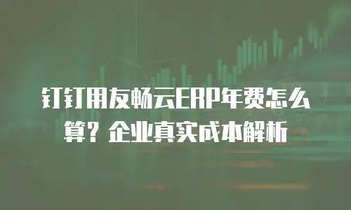 钉钉用友畅云ERP年费怎么算？企业真实成本解析