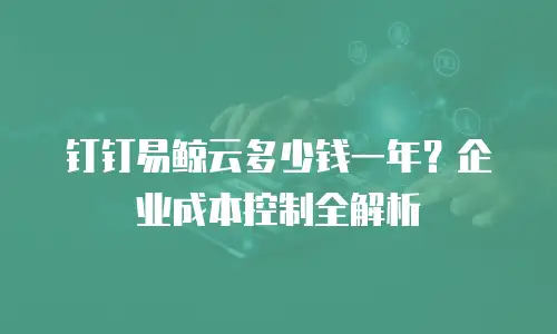 钉钉易鲸云多少钱一年？企业成本控制全解析