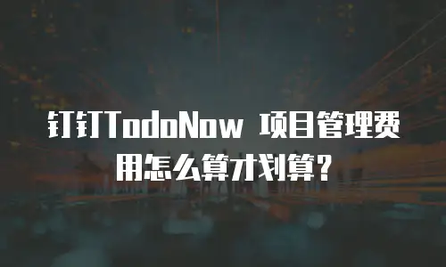 钉钉TodoNow 项目管理费用怎么算才划算？