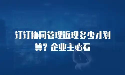 钉钉协同管理返现多少才划算？企业主必看