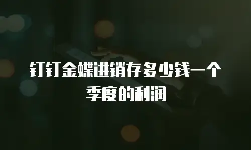钉钉金蝶进销存多少钱一个季度的利润