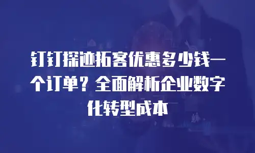 钉钉探迹拓客优惠多少钱一个订单？全面解析企业数字化转型成本