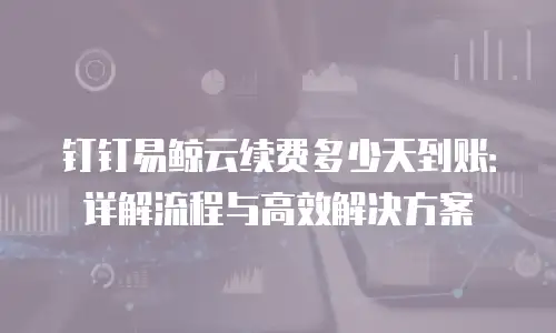 钉钉易鲸云续费多少天到账：详解流程与高效解决方案