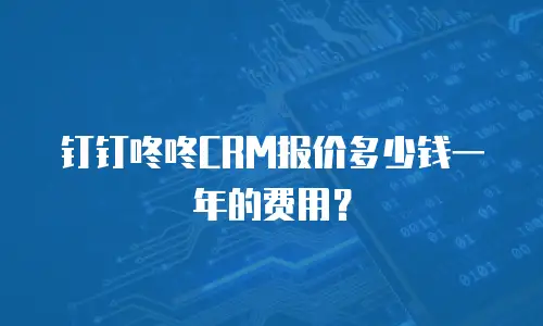 钉钉咚咚CRM报价多少钱一年的费用？