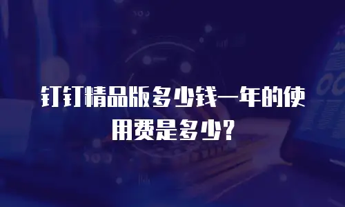 钉钉精品版多少钱一年的使用费是多少？