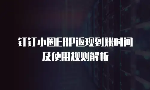 钉钉小圈ERP返现到账时间及使用规则解析