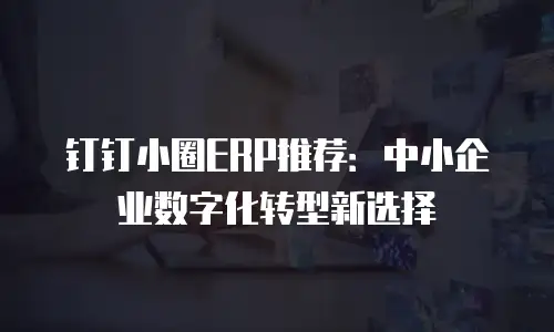 钉钉小圈ERP推荐：中小企业数字化转型新选择
