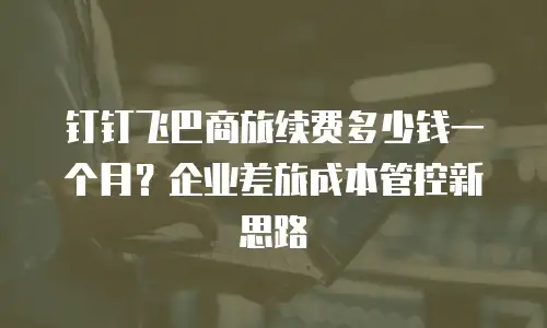 钉钉飞巴商旅续费多少钱一个月？企业差旅成本管控新思路
