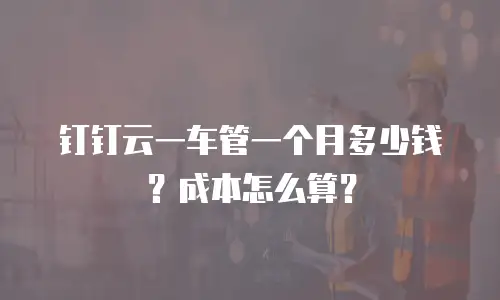 钉钉云一车管一个月多少钱？成本怎么算？