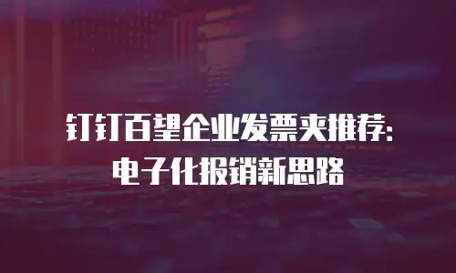 钉钉百望企业发票夹推荐：电子化报销新思路