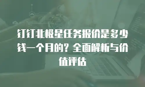 钉钉北极星任务报价是多少钱一个月的？全面解析与价值评估