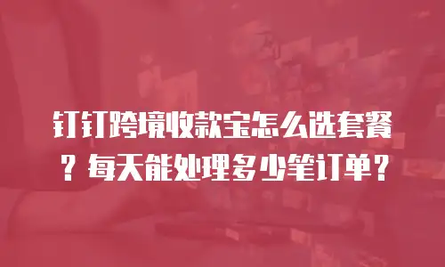 钉钉跨境收款宝怎么选套餐？每天能处理多少笔订单？