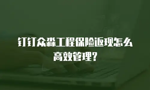 钉钉众淼工程保险返现怎么高效管理？