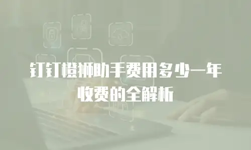 钉钉橙狮助手费用多少一年收费的全解析