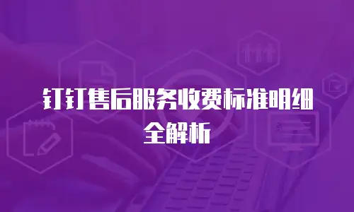 钉钉售后服务收费标准明细全解析