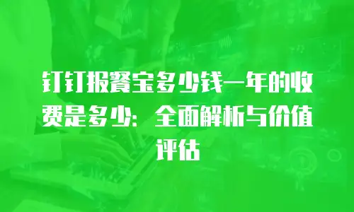 钉钉报餐宝多少钱一年的收费是多少：全面解析与价值评估