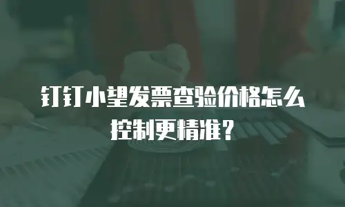 钉钉小望发票查验价格怎么控制更精准？