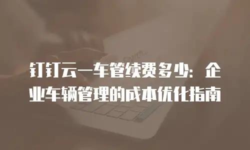 钉钉云一车管续费多少：企业车辆管理的成本优化指南