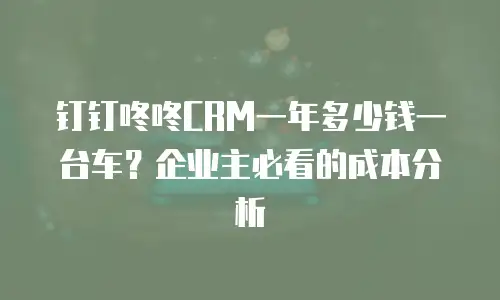 钉钉咚咚CRM一年多少钱一台车？企业主必看的成本分析