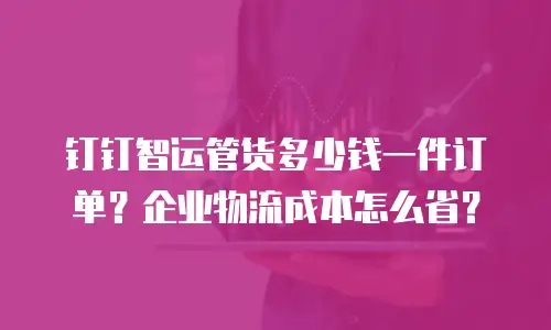 钉钉智运管货多少钱一件订单？企业物流成本怎么省？