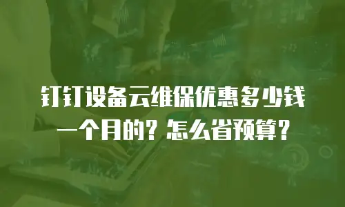 钉钉设备云维保优惠多少钱一个月的？怎么省预算？
