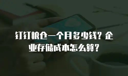 钉钉粮仓一个月多少钱？企业存储成本怎么算？