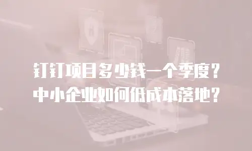 钉钉项目多少钱一个季度？中小企业如何低成本落地？