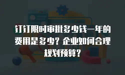 钉钉限时审批多少钱一年的费用是多少？企业如何合理规划预算？