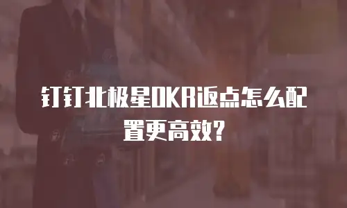钉钉北极星OKR返点怎么配置更高效？