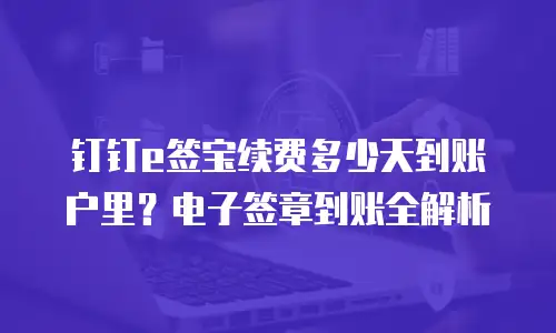 钉钉e签宝续费多少天到账户里？电子签章到账全解析