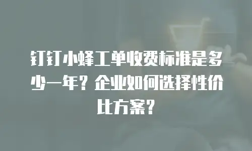 钉钉小蜂工单收费标准是多少一年？企业如何选择性价比方案？