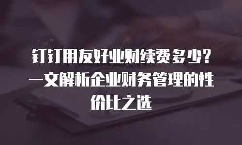 钉钉用友好业财续费多少？一文解析企业财务管理的性价比之选