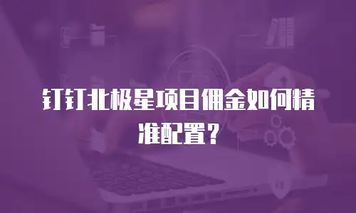 钉钉北极星项目佣金如何精准配置？