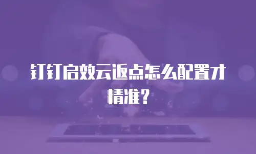 钉钉启效云返点怎么配置才精准？