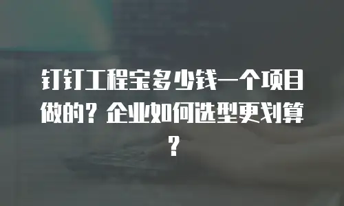 钉钉工程宝多少钱一个项目做的？企业如何选型更划算？