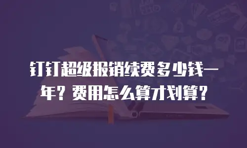 钉钉超级报销续费多少钱一年？费用怎么算才划算？