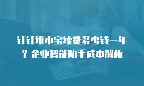 钉钉维小宝续费多少钱一年？企业智能助手成本解析