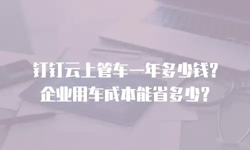 钉钉云上管车一年多少钱？企业用车成本能省多少？
