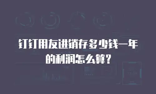 钉钉用友进销存多少钱一年的利润怎么算？