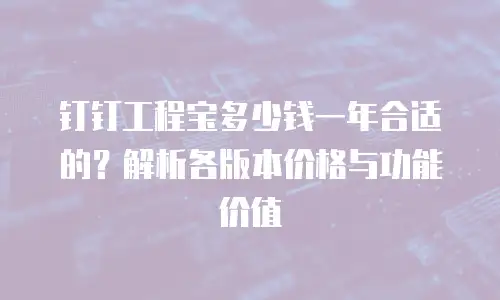 钉钉工程宝多少钱一年合适的？解析各版本价格与功能价值