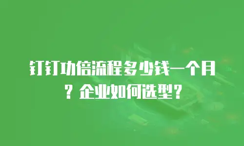 钉钉功倍流程多少钱一个月？企业如何选型？