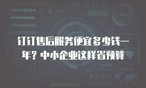 钉钉售后服务便宜多少钱一年？中小企业这样省预算