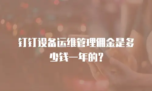 钉钉设备运维管理佣金是多少钱一年的？